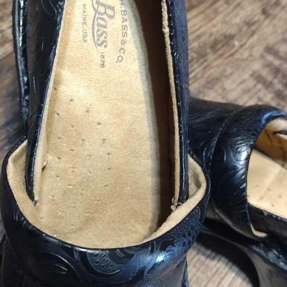 New G.H. Bass & Co Bass  Black Clogs Slip-on Shoes w/ Flower Designs Cushioned - Picture 5 of 8